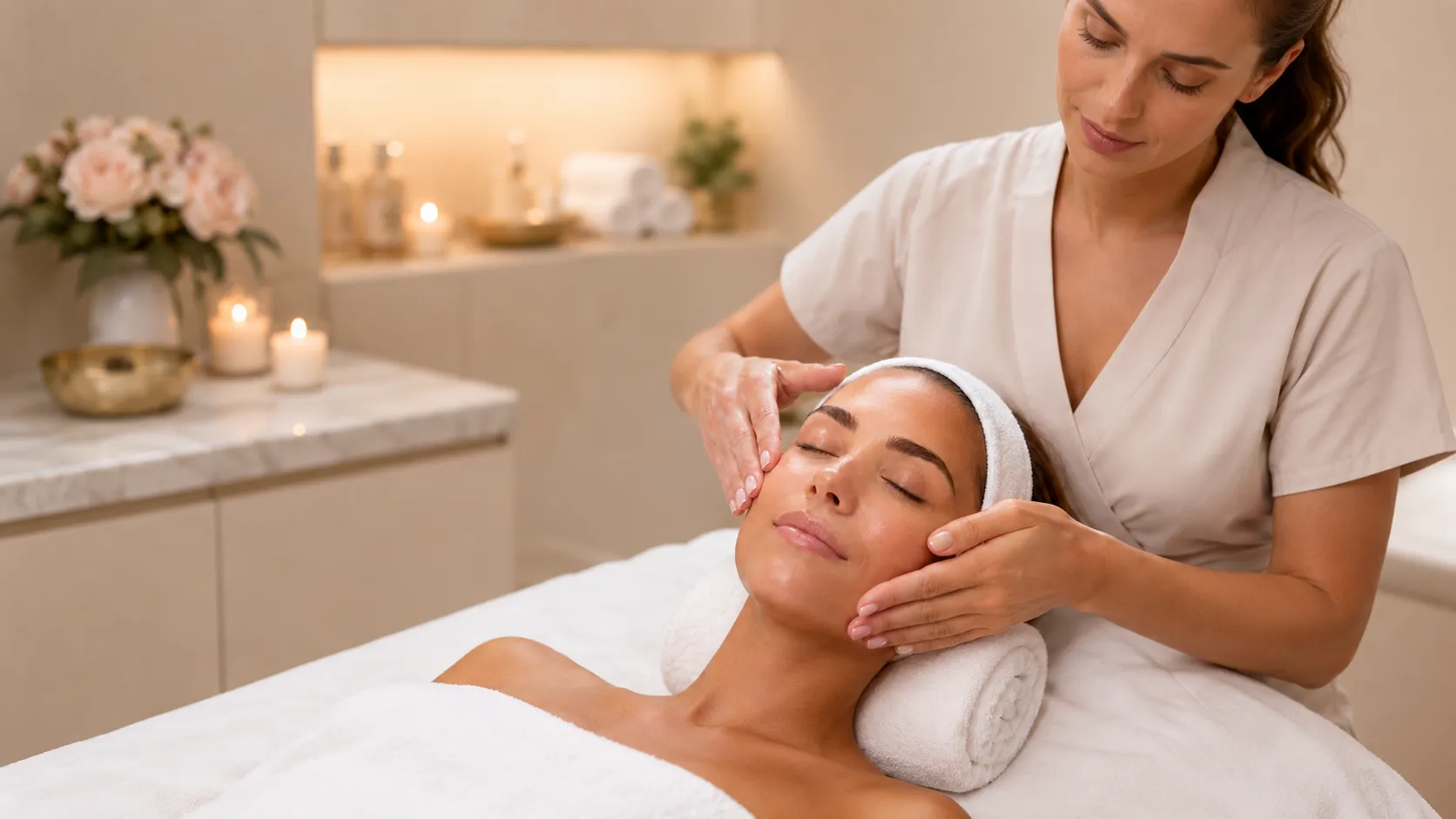 Clear skincare studio service menu website design