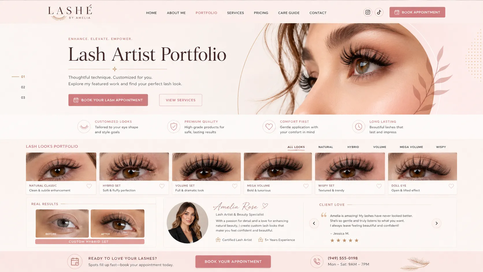 Lash artist online portfolio gallery