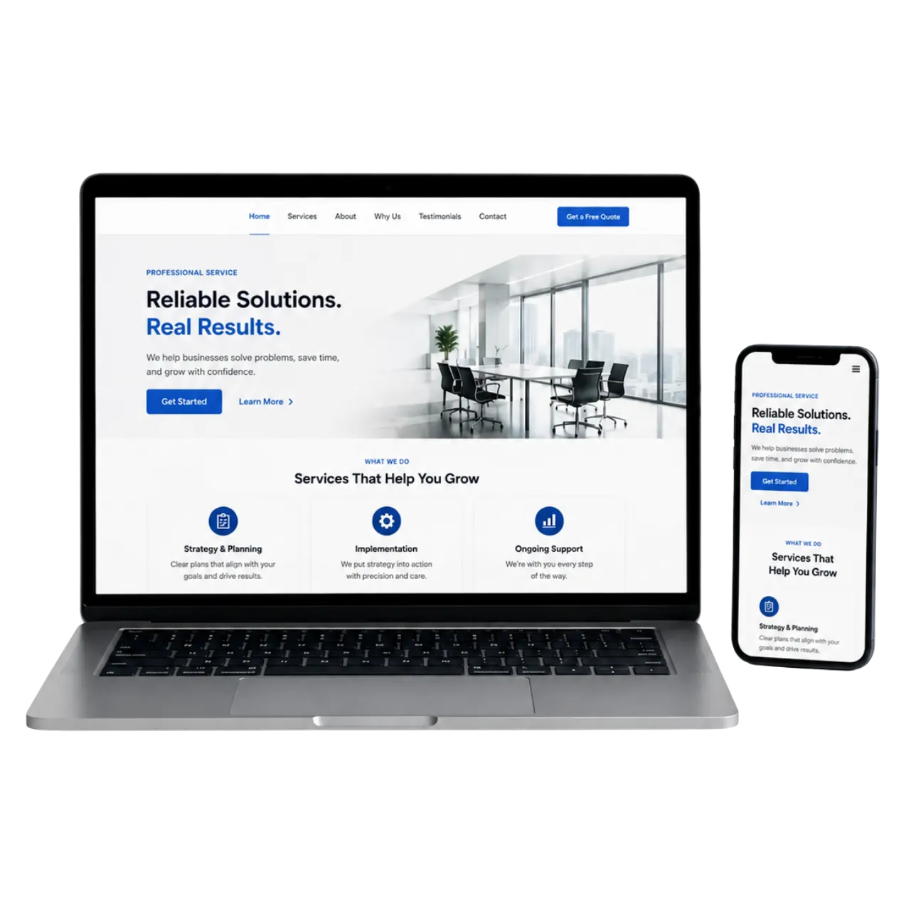 Selected ready-to-go website preview