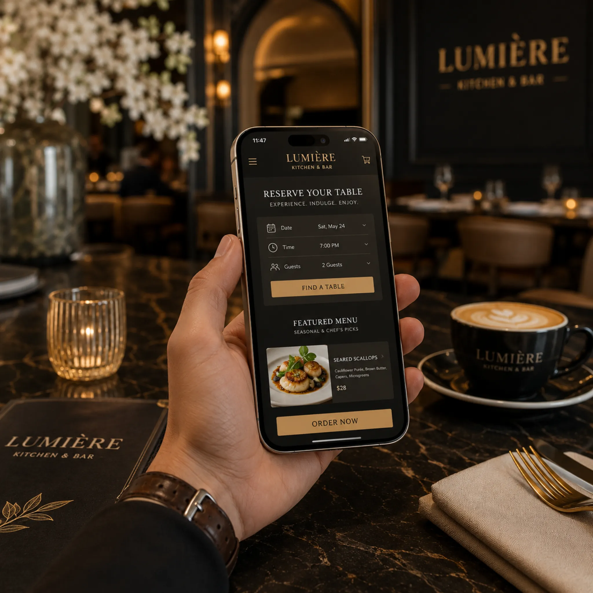 Organized digital restaurant menu website preview