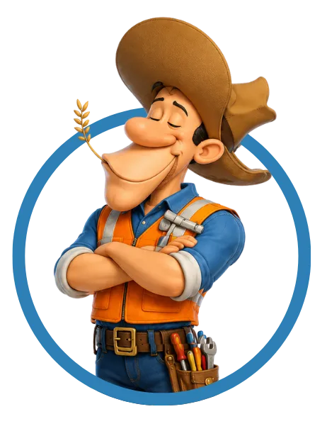 DelosWeb contractor mascot for contractor website design