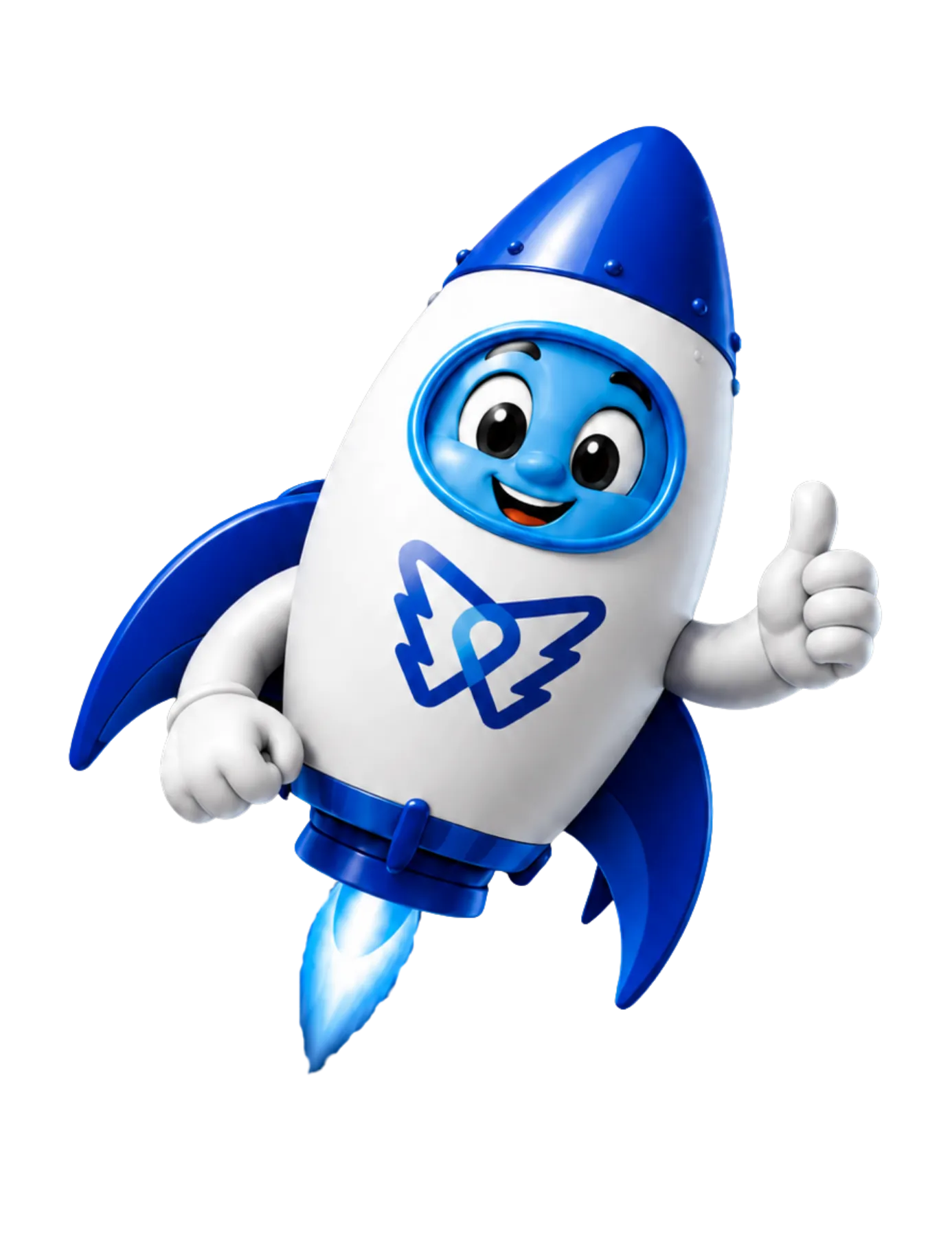 DelosWeb rocket character representing ready-to-go websites