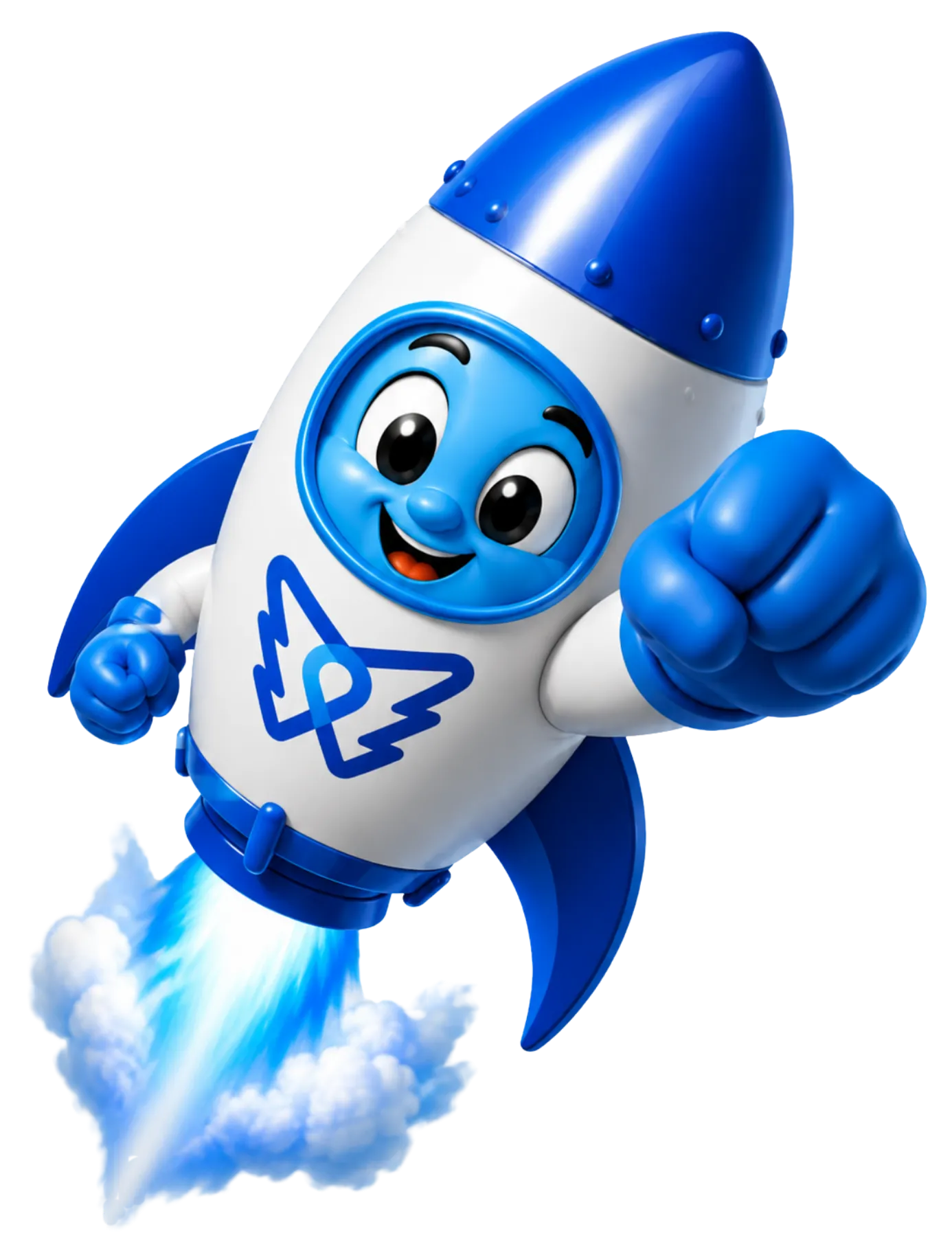 DelosWeb rocket mascot presenting the difference between a basic website and a business website